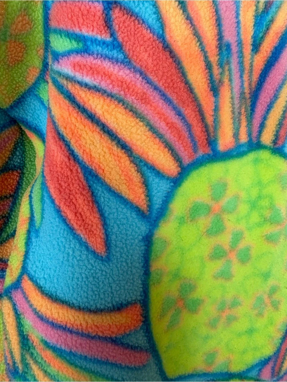 chubbies Pineapple-Print Pullover 1/2 Zip Fleece in Yellow, Green & Pink